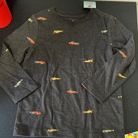 Cat & Jack Black Long Sleeve Tee with Vibrant car Pattern - Picture 1 of 2